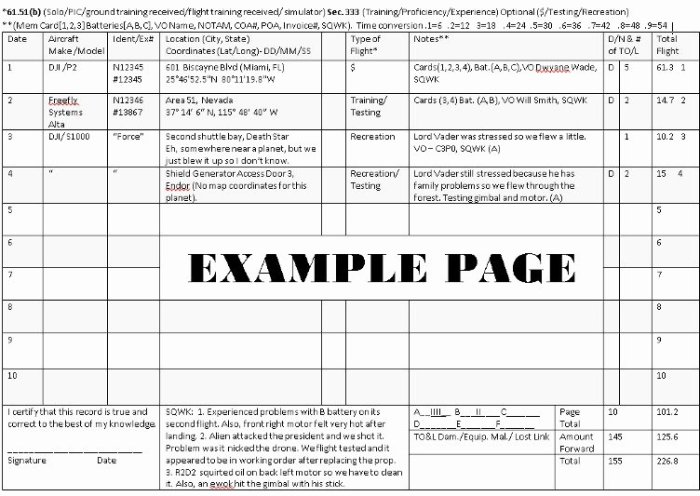 Aircraft maintenance logbook entry example