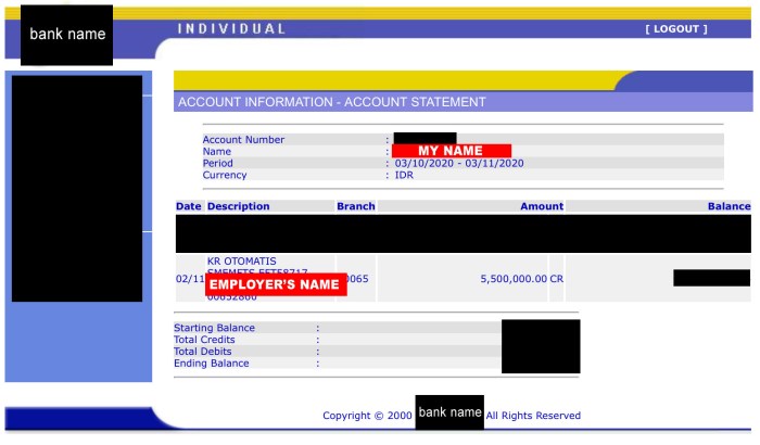 Acct integrators assn dues on bank statement