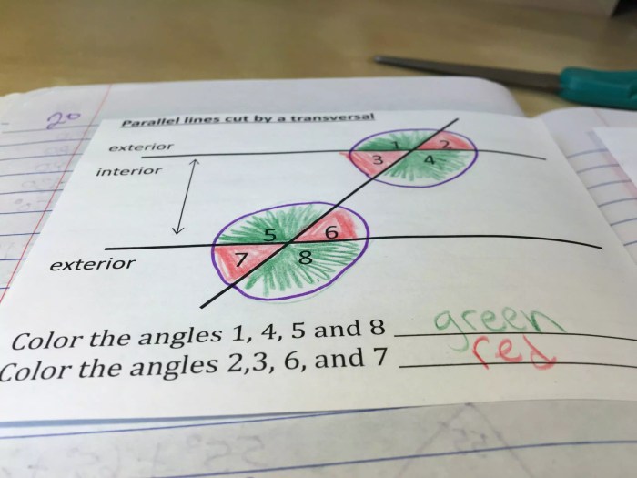 Parallel lines transversal cut perpendicular angles math geometry transversals line systry skew corresponding activities grade alternate when maths foldable types