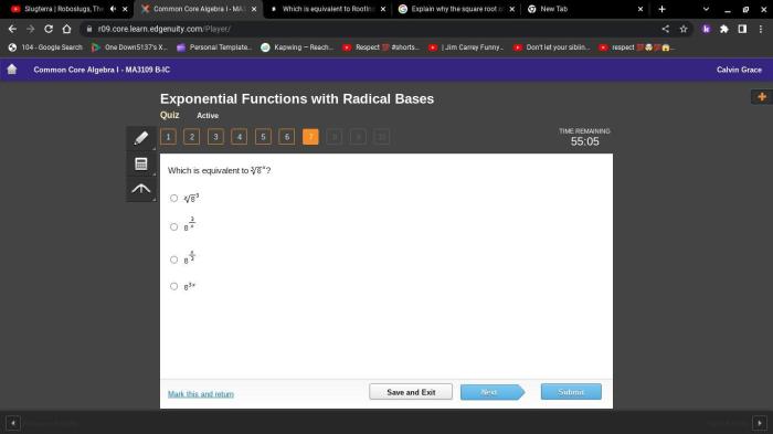 Which is equivalent to 16 superscript three-fourths x