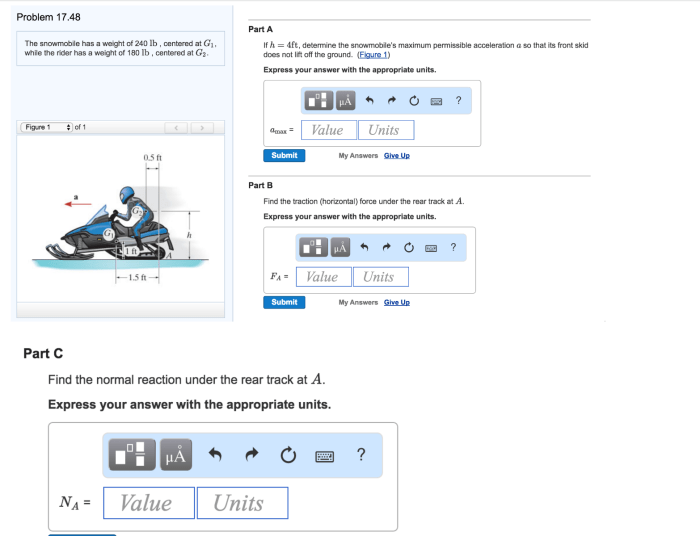 Which statement is true about the weight of a snowmobile